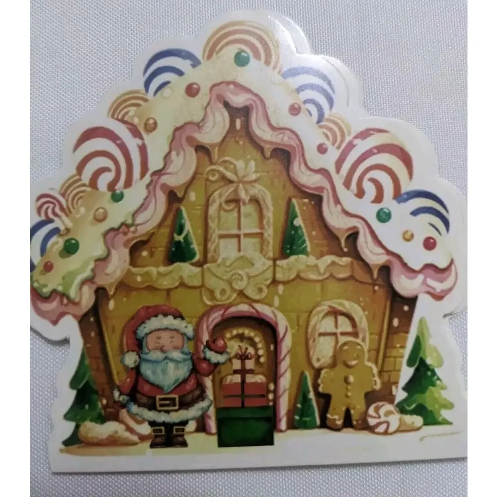 20 Small Christmas Holiday Cards Gingerbread Design Bear Santa W/ Envelope New
